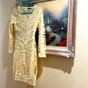 Sheilay size small cream sheer with slip never worn but no tags